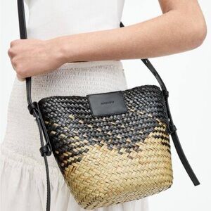 NWOT!! All Saints Black and Tan Woven Crossbody Bag